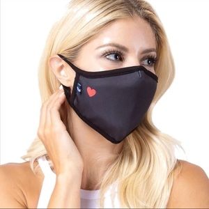 **LAST CHANCE! FREE! Gift w/ Purchase! NEW Black Face Mask with Little Red Heart